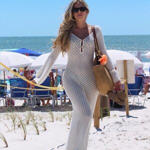 Meshki KAYLEIGH Ivory Knit Maxi Dress